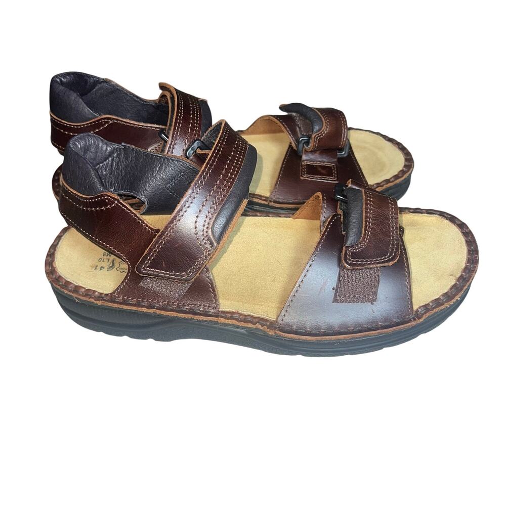 NAOT Brown Leather Comfort adjustable strap Sandals Men’s EU 41 US Size 8
